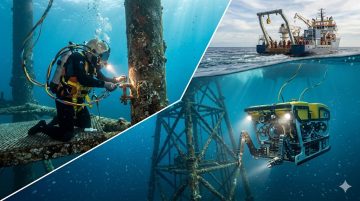 Air Diving Services and ROV inspection for underwater marine projects at Singapore offshore and port infrastructure sites.